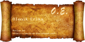 Olenik Erika névjegykártya